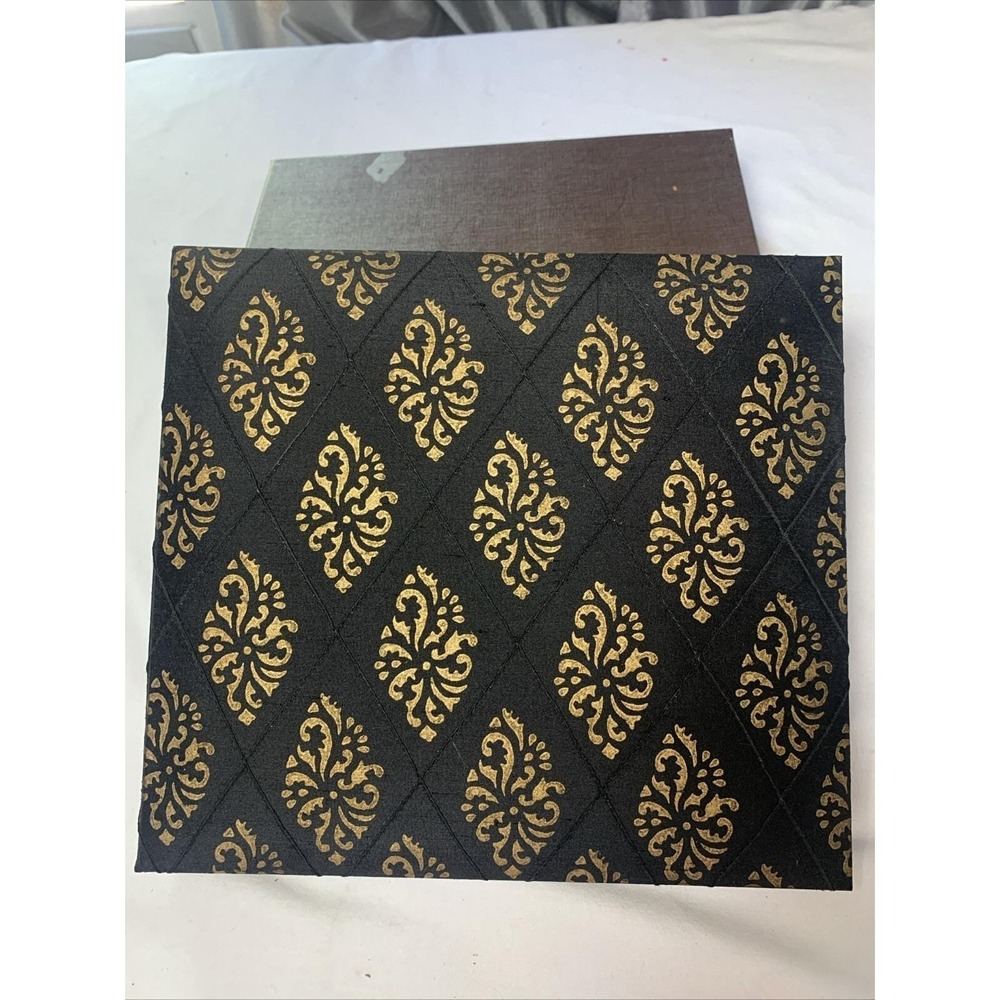 Vtg Lg New Photo Album Holds 40 4x6 Photos 11x9.5x2 in Fabric Cover Brown Gold